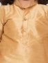 VASTRAMAY Boys' Gold Cotton Silk Kurta and Dhoti Pant Set